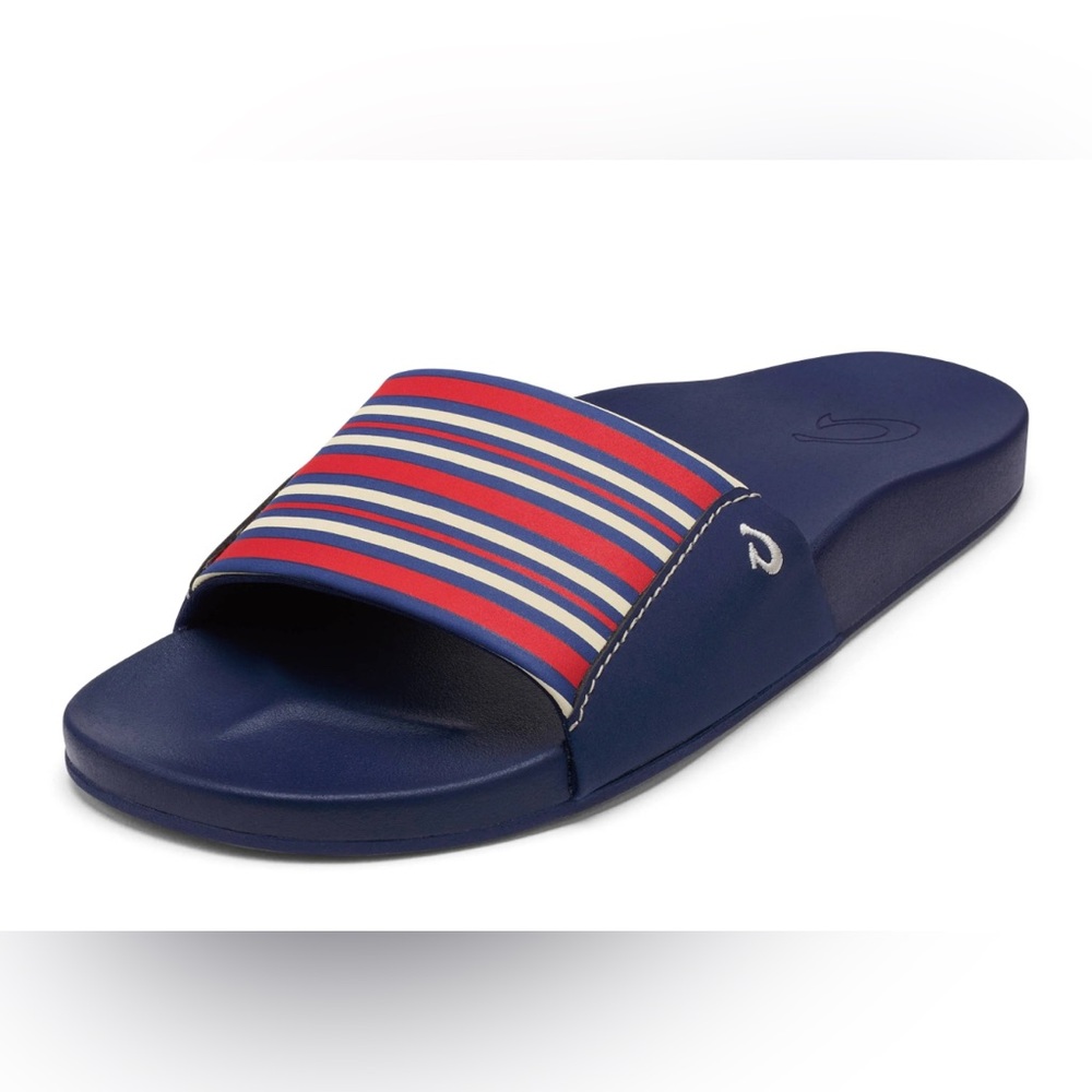 OluKai Kīpuni Lehua Flower‎ / Stripe Women's Slide Sandals